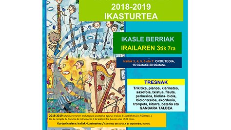 Musika Eskolan izena emateko epea irailaren 7an amaituko da