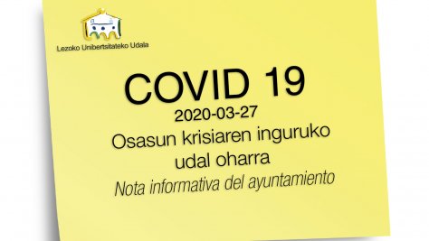COVID 19 oharra-nota