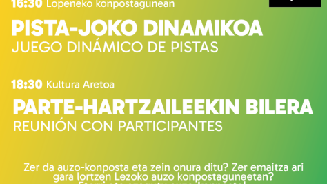 Pista-joko dinamikoa eta hitzaldia herritar guztientzat auzo-konpostaren edizioa ixteko