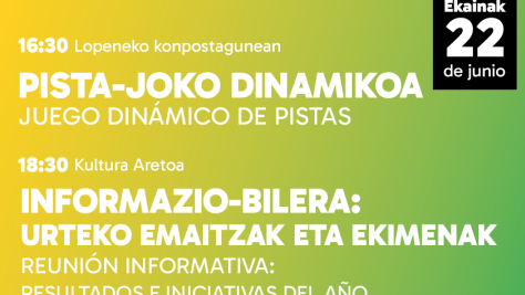 Pista-joko dinamikoa eta hitzaldia herritar guztientzat auzo-konpostaren edizioa ixteko