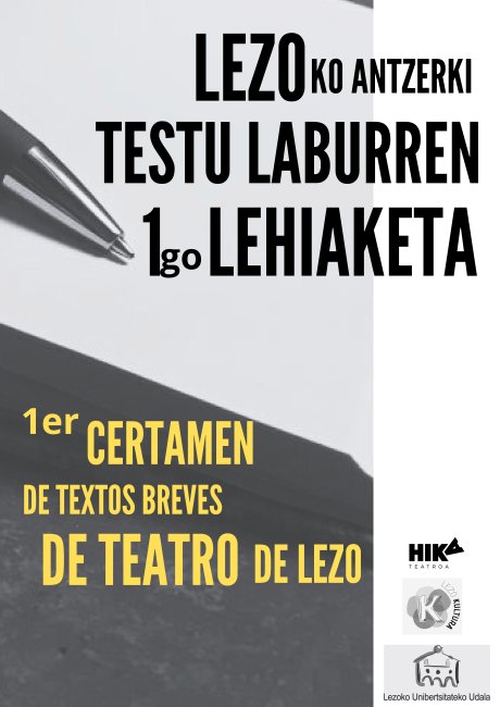 18 dramaturgas y dramaturgos se han presentado al primer Certamen de Textos Breves de Teatro de Lezo
