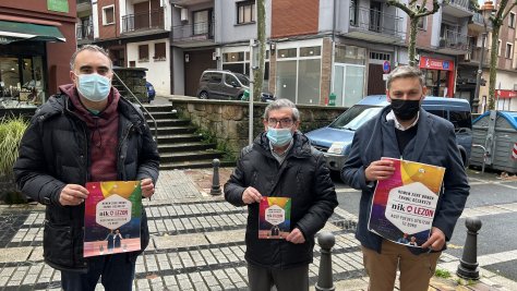 Jose Angel Sánchez, Concejal de Comercio y Desarrollo Económico, Jesús Mari Martiarena, alcalde de Lezo y Patxi Real, Presidente de la Asociación de Comerciantes, Hosteleros y Servicios de Lezo “LEZOKOAK”