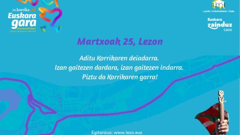 El Ayuntamiento de Lezo compartirá el testigo de la Korrika con la ciudadanía 