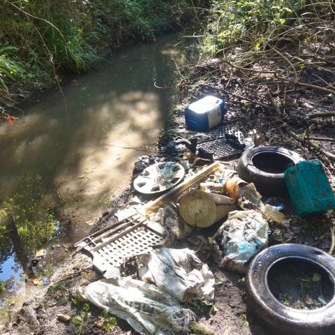 Elementos contaminantes en el cauce del río